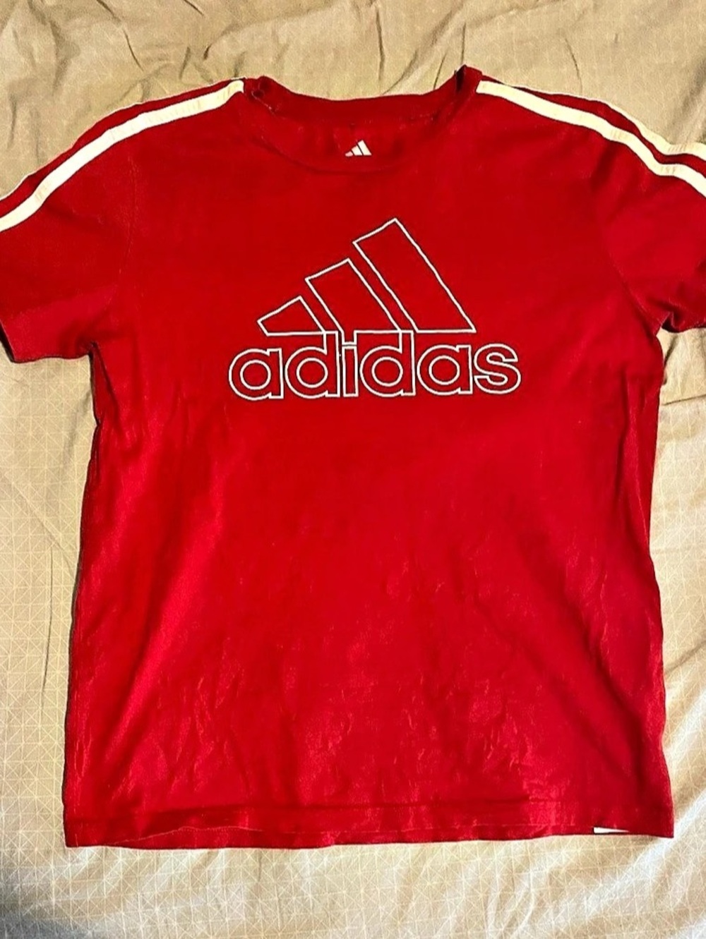 adidas Boys Size 12 Red Athletic Tee